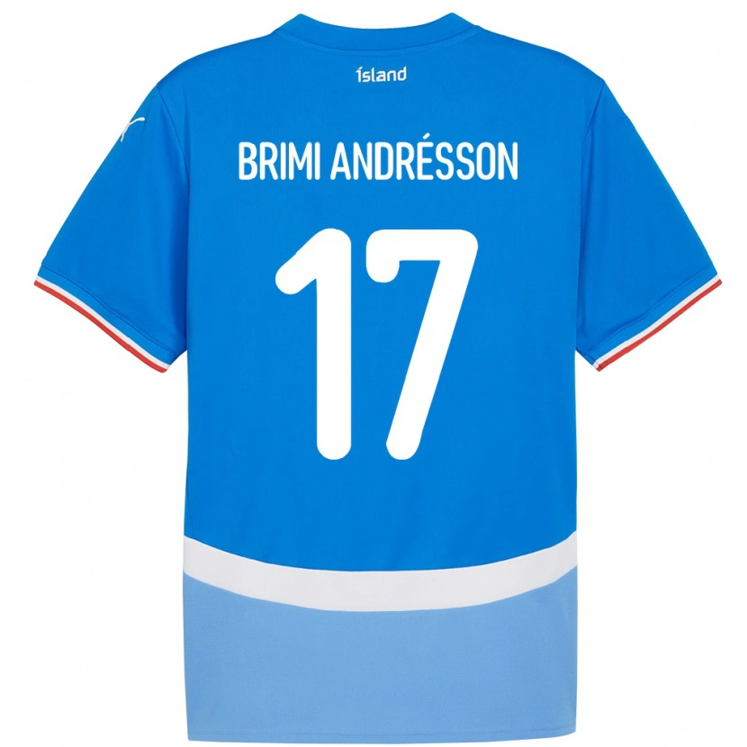 Danxen Mulher Camisola Islândia Björgvin Brimi Andrésson #17 Azul Principal 24-26 Camisa
