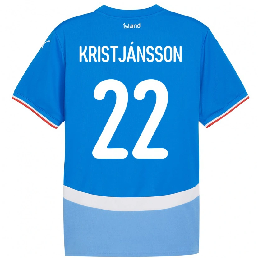 Danxen Mulher Camisola Islândia Daníel Freyr Kristjánsson #22 Azul Principal 24-26 Camisa