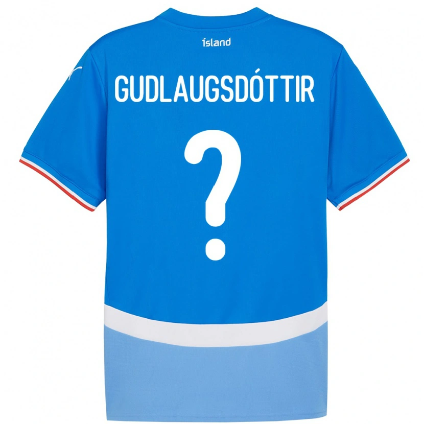 Danxen Mulher Camisola Islândia Aldís Guðlaugsdóttir #0 Azul Principal 24-26 Camisa