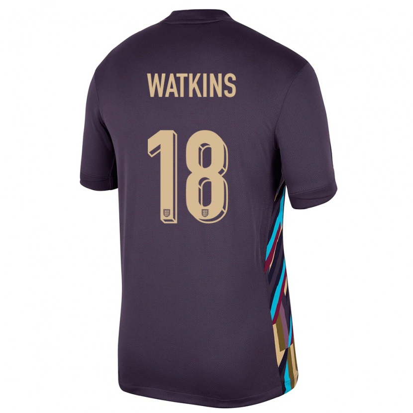Danxen Mulher Camisola Inglaterra Ollie Watkins #18 Passa Escura Alternativa 24-26 Camisa
