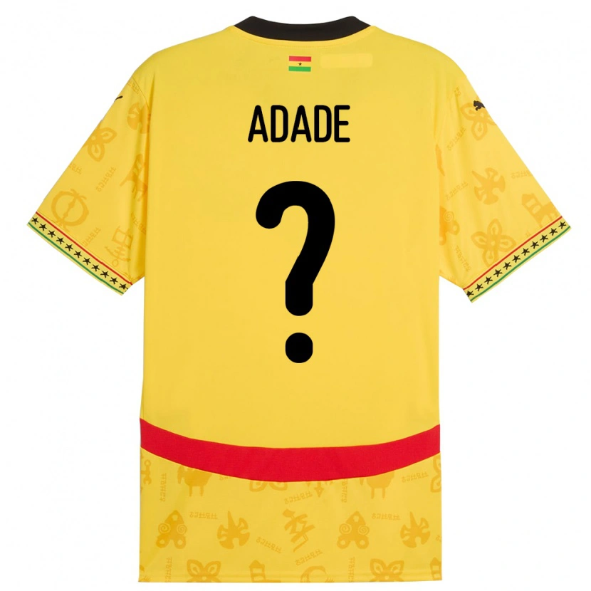 Danxen Mulher Camisola Gana Ebenezer Adade #0 Amarelo Alternativa 24-26 Camisa
