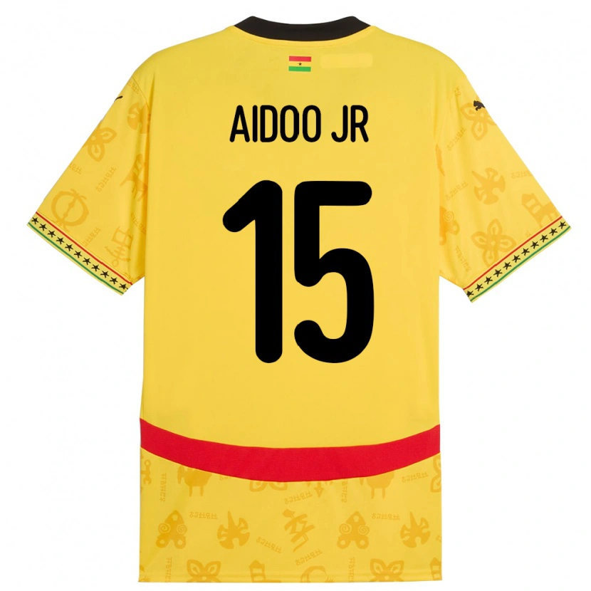 Danxen Mulher Camisola Gana Joseph Aidoo #15 Amarelo Alternativa 24-26 Camisa