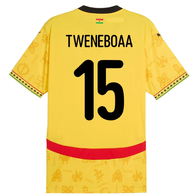 Danxen Mulher Camisola Gana Justice Tweneboaa #15 Amarelo Alternativa 24-26 Camisa