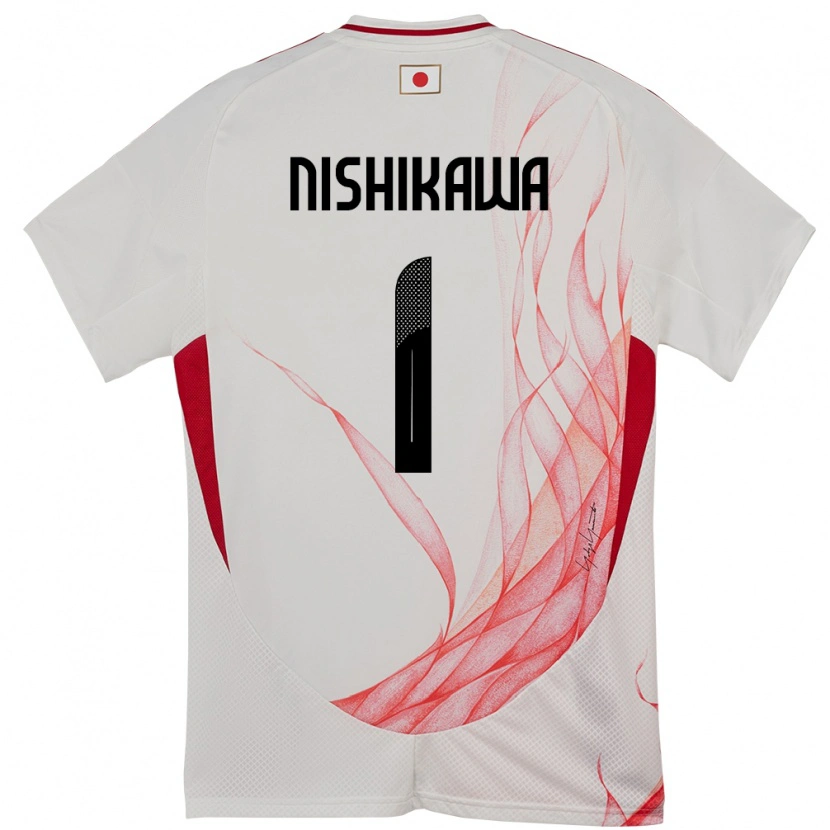 Danxen Mulher Camisola Japão Genki Nishikawa #1 Branco Alternativa 24-26 Camisa