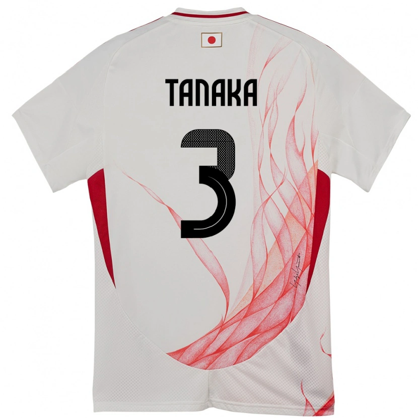Danxen Mulher Camisola Japão Hayato Tanaka #3 Branco Alternativa 24-26 Camisa