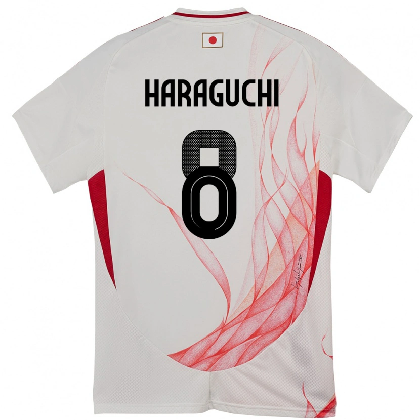 Danxen Mulher Camisola Japão Genki Haraguchi #8 Branco Alternativa 24-26 Camisa