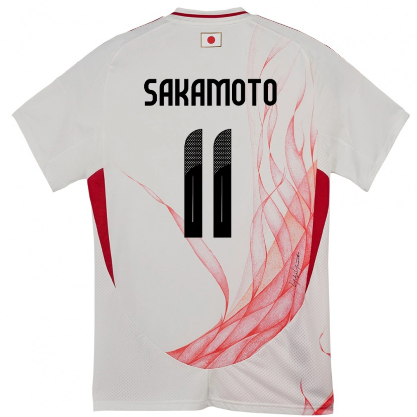 Danxen Mulher Camisola Japão Isa Sakamoto #11 Branco Alternativa 24-26 Camisa