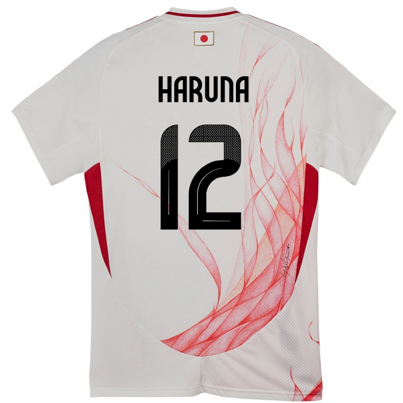 Danxen Mulher Camisola Japão Ryusei Haruna #12 Branco Alternativa 24-26 Camisa