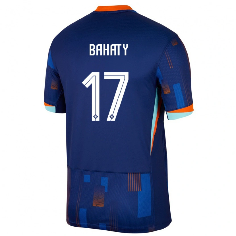 Danxen Mulher Camisola Países Baixos Manuel Bahaty #17 Azul Alternativa 24-26 Camisa