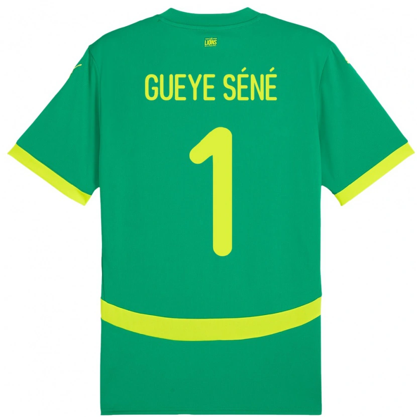Danxen Mulher Camisola Senegal Thiaba Gueye Sene #1 Verde Alternativa 24-26 Camisa