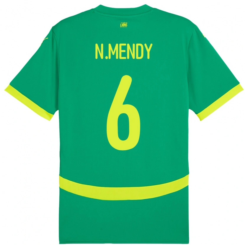 Danxen Mulher Camisola Senegal Nampalys Mendy #6 Verde Alternativa 24-26 Camisa