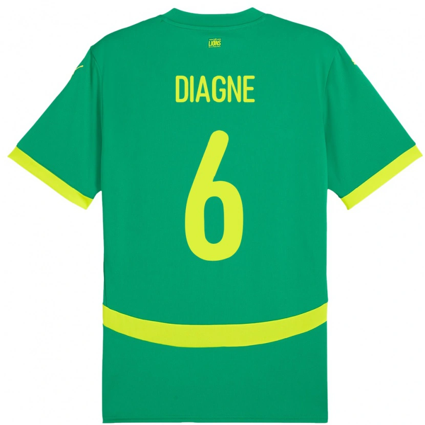 Danxen Mulher Camisola Senegal Edmee Diagne #6 Verde Alternativa 24-26 Camisa