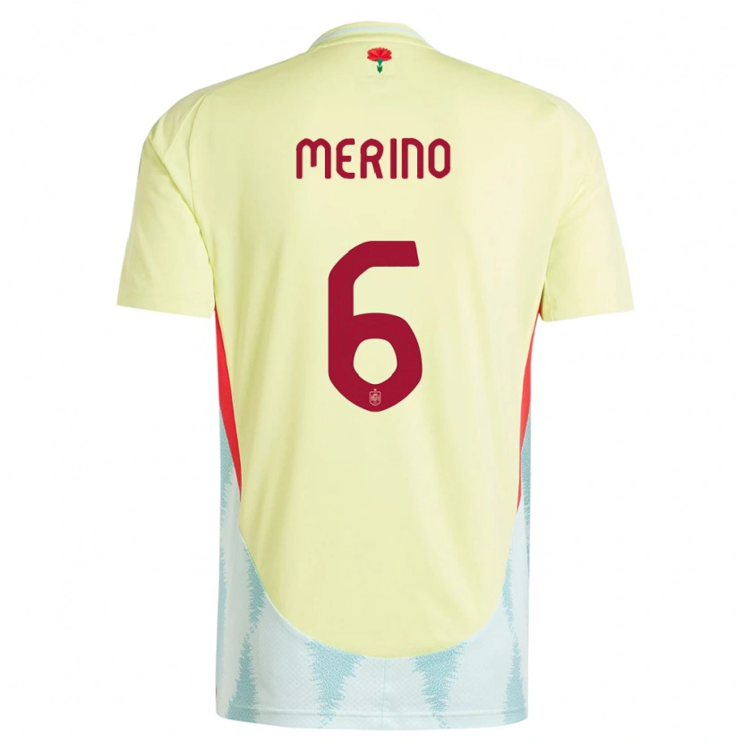 Danxen Mulher Camisola Espanha Mikel Merino #6 Amarelo Alternativa 24-26 Camisa