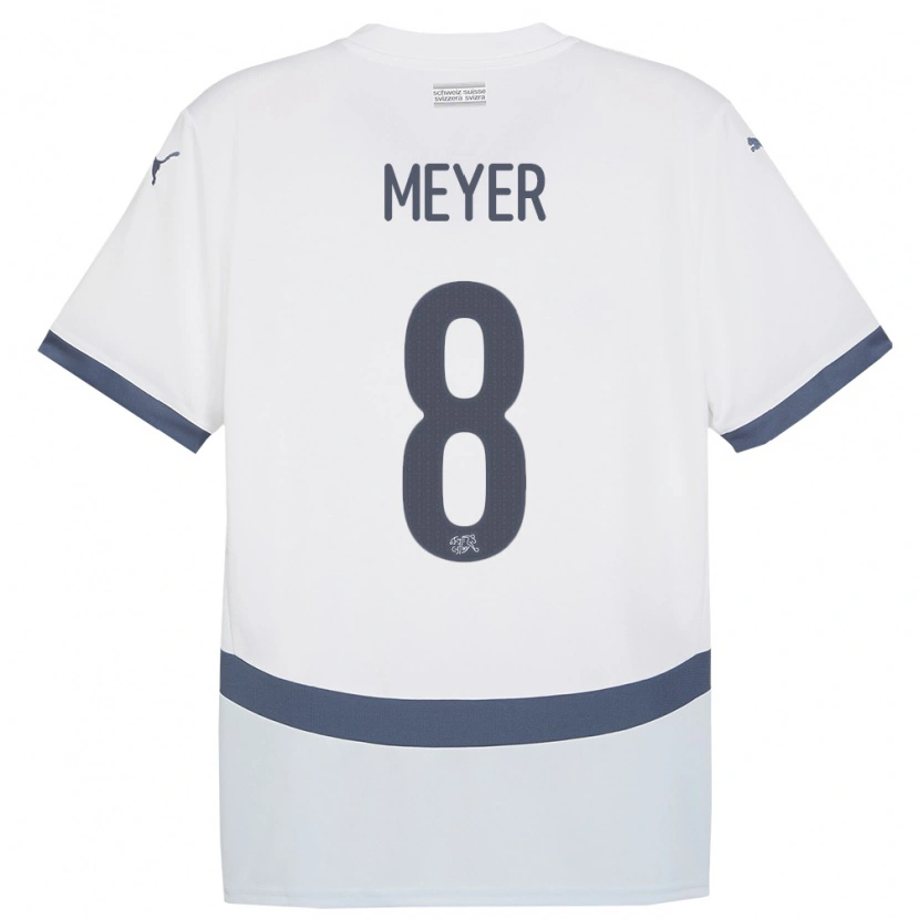 Danxen Mulher Camisola Suiça Tim Meyer #8 Branco Alternativa 24-26 Camisa