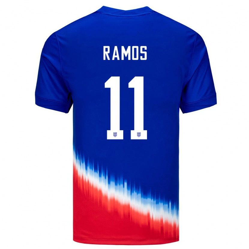Danxen Mulher Camisola Estados Unidos Rubén Ramos #11 Azul Alternativa 24-26 Camisa