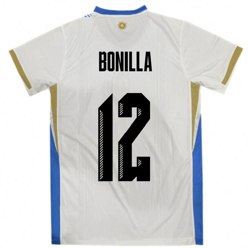 Danxen Mulher Camisola Uruguai Federico Bonilla #12 Branco Azul Alternativa 24-26 Camisa
