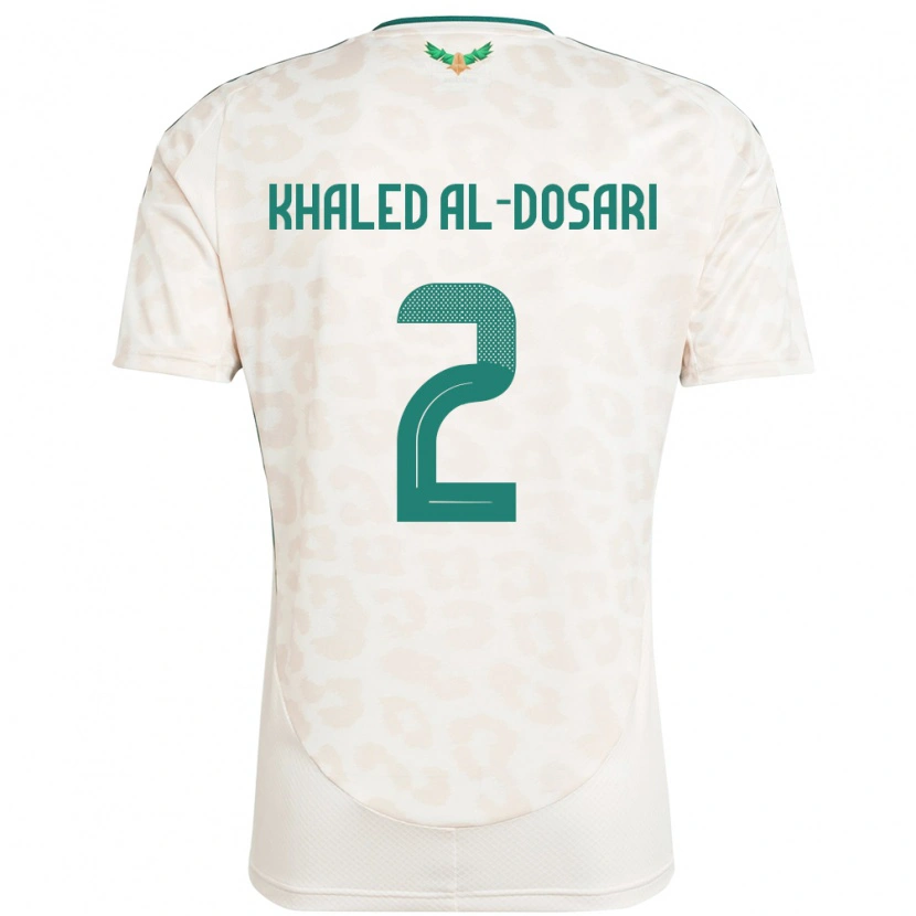 Danxen Mulher Camisola Arábia Saudita Yazeed Khaled Al-Dosari #2 Branco Alternativa 24-26 Camisa