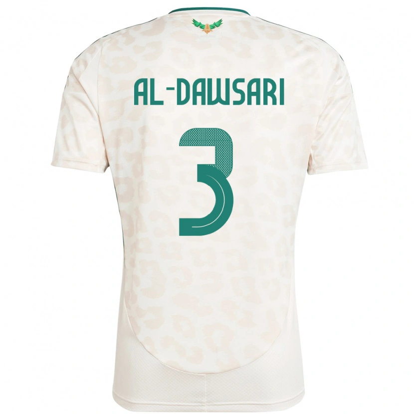 Danxen Mulher Camisola Arábia Saudita Mohammed Al-Dawsari #3 Branco Alternativa 24-26 Camisa