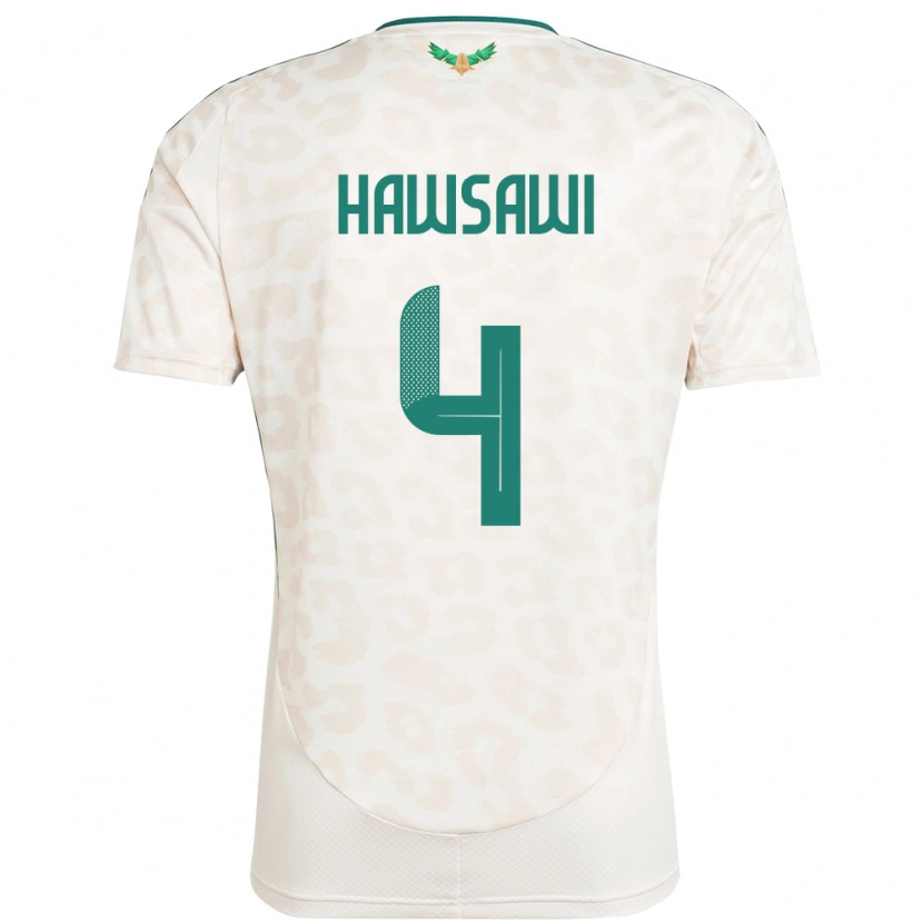 Danxen Mulher Camisola Arábia Saudita Mohammed Hawsawi #4 Branco Alternativa 24-26 Camisa