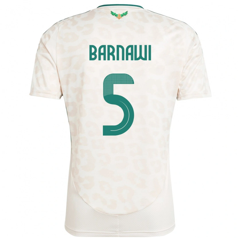 Danxen Mulher Camisola Arábia Saudita Mohammed Barnawi #5 Branco Alternativa 24-26 Camisa