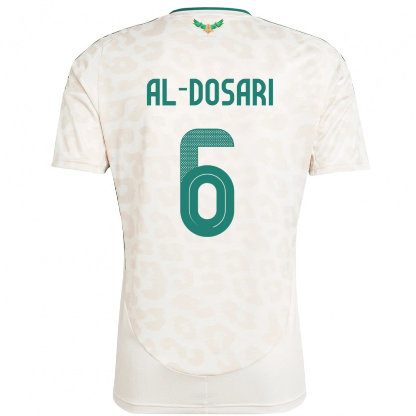 Danxen Mulher Camisola Arábia Saudita Saeed Al-Dosari #6 Branco Alternativa 24-26 Camisa