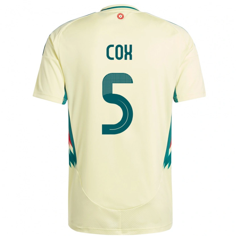 Danxen Mulher Camisola País De Gales Daniel Cox #5 Bege Amarelo Alternativa 24-26 Camisa