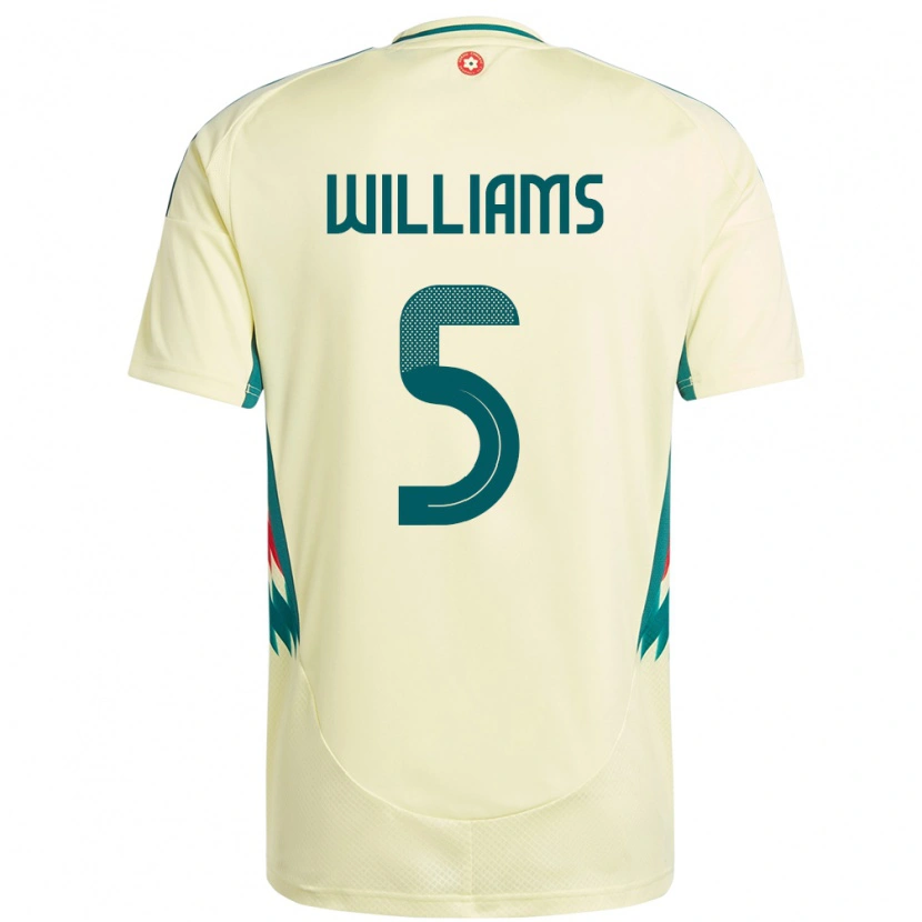 Danxen Mulher Camisola País De Gales Ashton Williams #5 Bege Amarelo Alternativa 24-26 Camisa