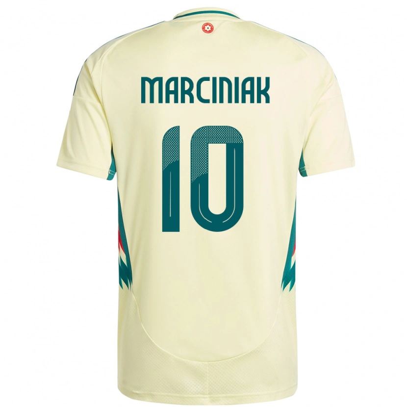 Danxen Mulher Camisola País De Gales Alex Marciniak #10 Bege Amarelo Alternativa 24-26 Camisa