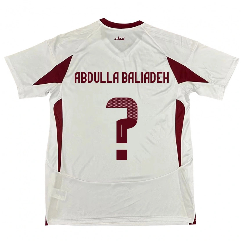 Danxen Mulher Camisola Catar Yousef Abdulla Baliadeh #0 Branco Alternativa 24-26 Camisa