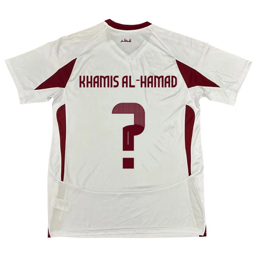 Danxen Mulher Camisola Catar Saoud Khamis Al-Hamad #0 Branco Alternativa 24-26 Camisa