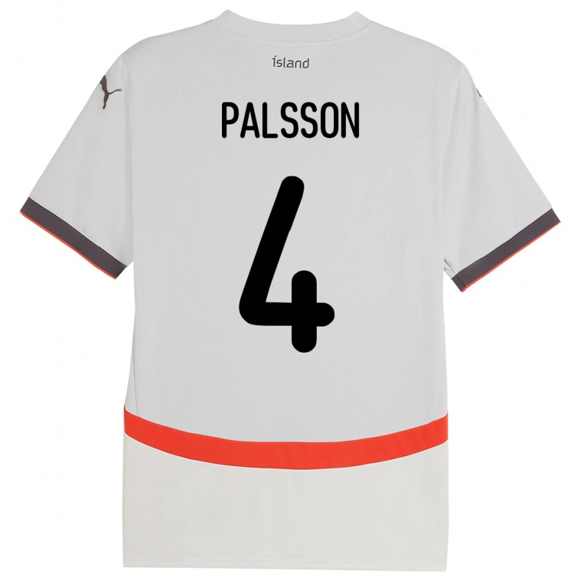 Danxen Mulher Camisola Islândia Victor Pálsson #4 Branco Alternativa 24-26 Camisa