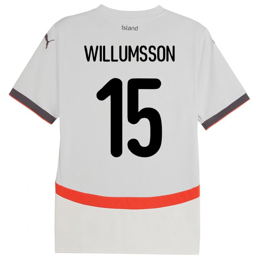 Danxen Mulher Camisola Islândia Willum Thór Willumsson #15 Branco Alternativa 24-26 Camisa