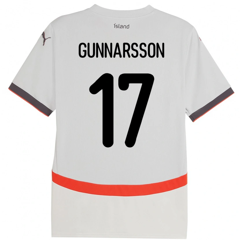 Danxen Mulher Camisola Islândia Aron Gunnarsson #17 Branco Alternativa 24-26 Camisa