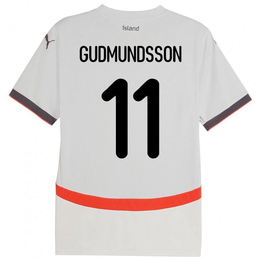 Danxen Mulher Camisola Islândia Galdur Gudmundsson #11 Branco Alternativa 24-26 Camisa