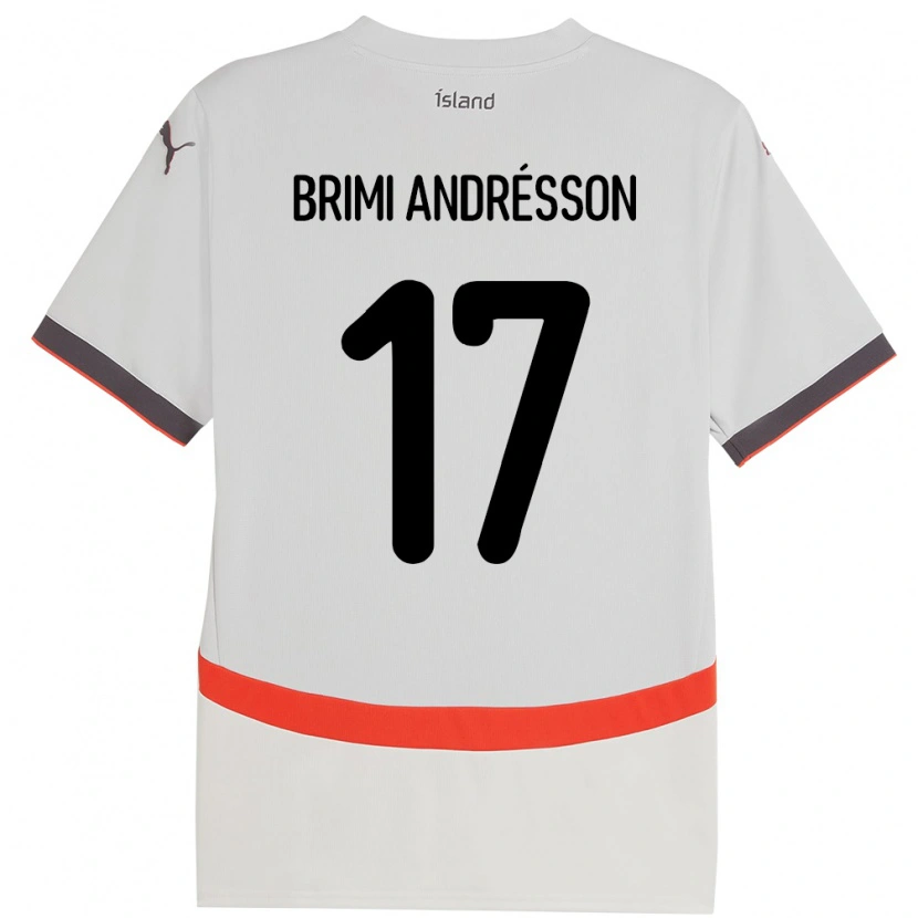Danxen Mulher Camisola Islândia Björgvin Brimi Andrésson #17 Branco Alternativa 24-26 Camisa