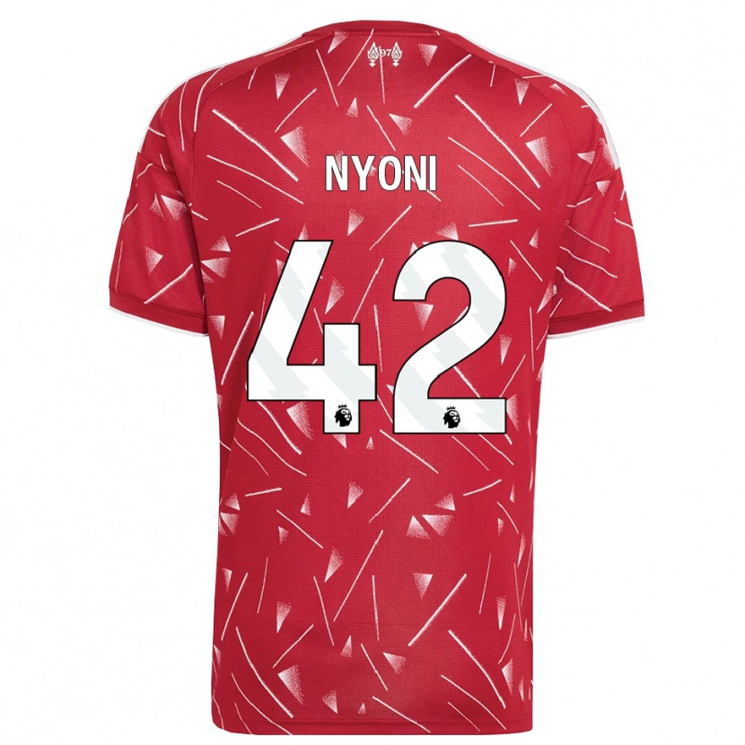 Danxen Mulher Camisola Trey Nyoni #42 Branco Vermelho Principal 2026/27 Camisa