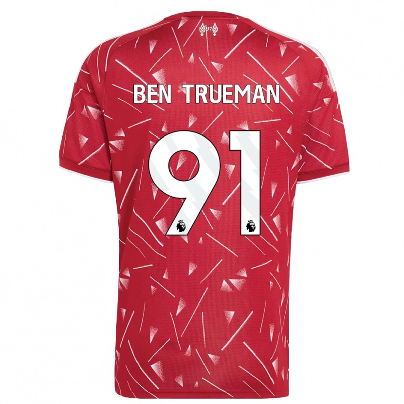 Danxen Mulher Camisola Ben Trueman #91 Branco Vermelho Principal 2026/27 Camisa