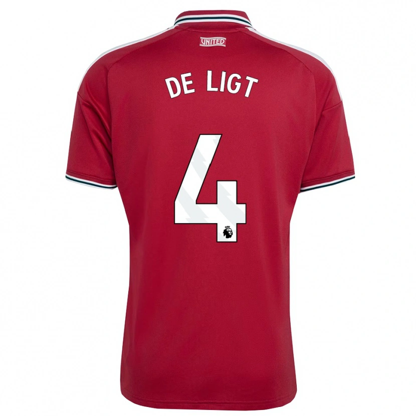 Danxen Mulher Camisola Matthijs De Ligt #4 Vermelho Amarelo Branco Principal 2026/27 Camisa