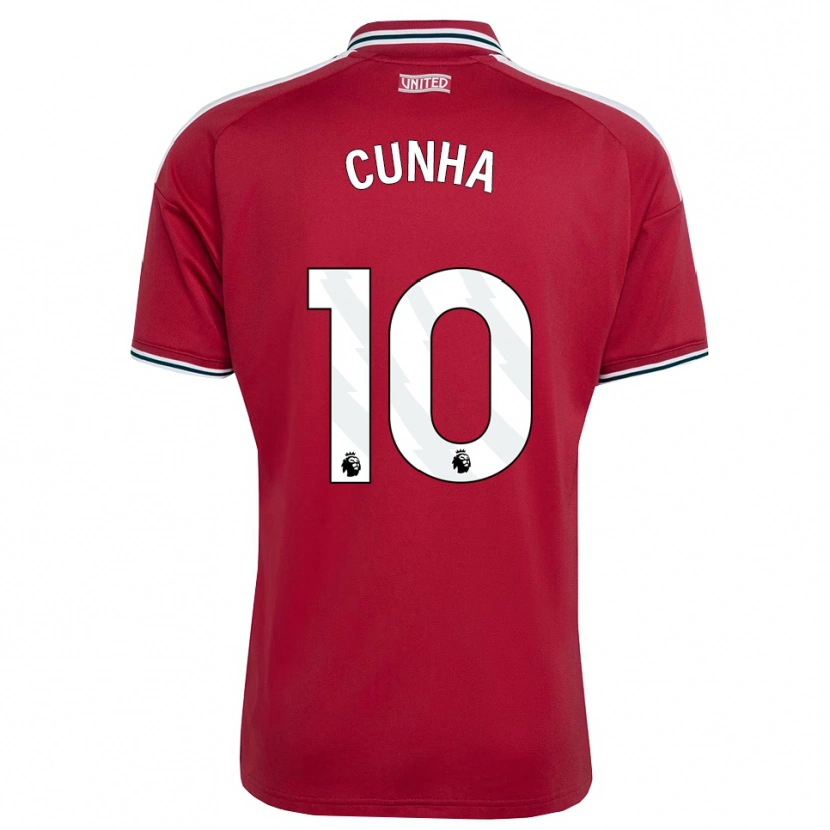 Danxen Mulher Camisola Matheus Cunha #10 Vermelho Amarelo Branco Principal 2026/27 Camisa