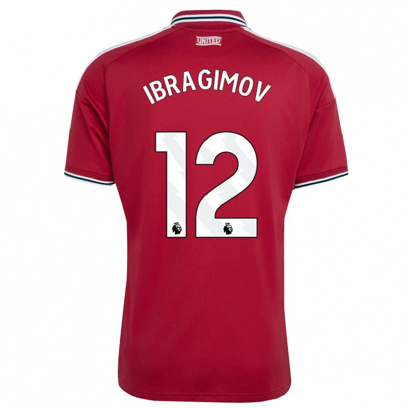 Danxen Mulher Camisola Gazi Ibragimov #12 Vermelho Amarelo Branco Principal 2026/27 Camisa