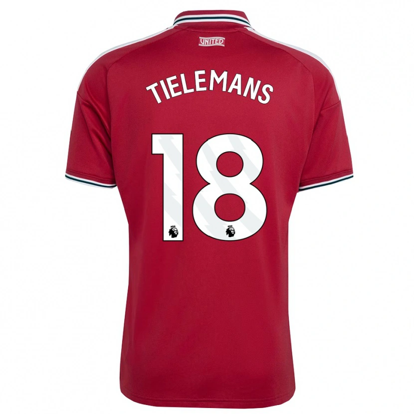 Danxen Mulher Camisola Youri Tielemans #18 Vermelho Amarelo Branco Principal 2026/27 Camisa