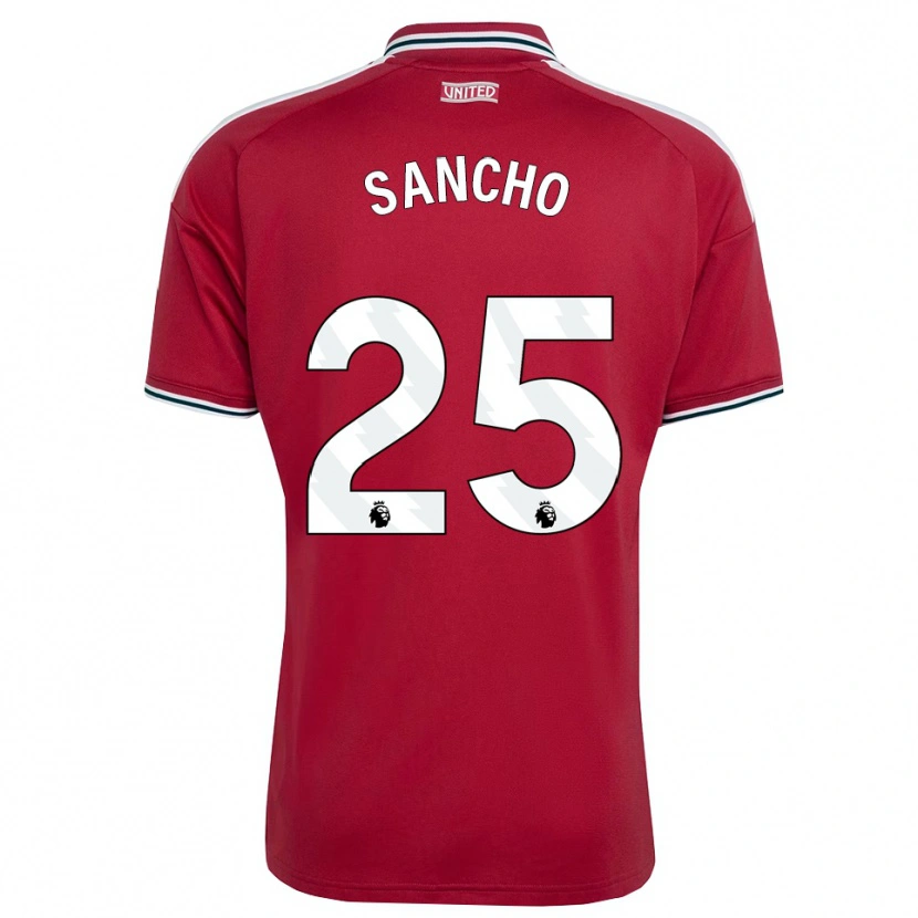 Danxen Mulher Camisola Jadon Sancho #25 Vermelho Amarelo Branco Principal 2026/27 Camisa