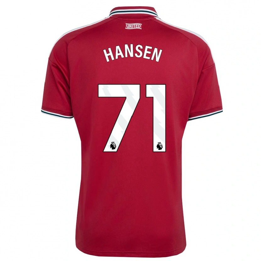 Danxen Mulher Camisola Isak Hansen-Aaroen #71 Vermelho Amarelo Branco Principal 2026/27 Camisa