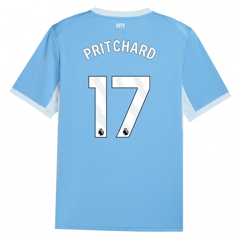 Danxen Mulher Camisola Poppy Pritchard #17 Lightskyblue Branco Principal 2026/27 Camisa
