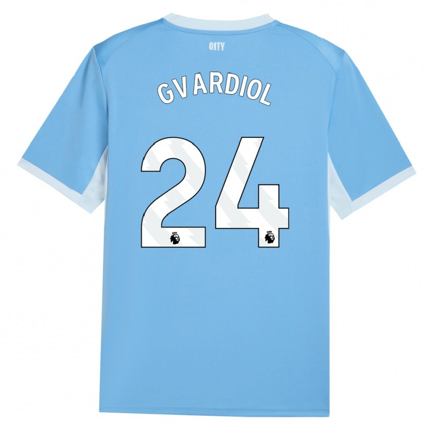 Danxen Mulher Camisola Josko Gvardiol #24 Lightskyblue Branco Principal 2026/27 Camisa