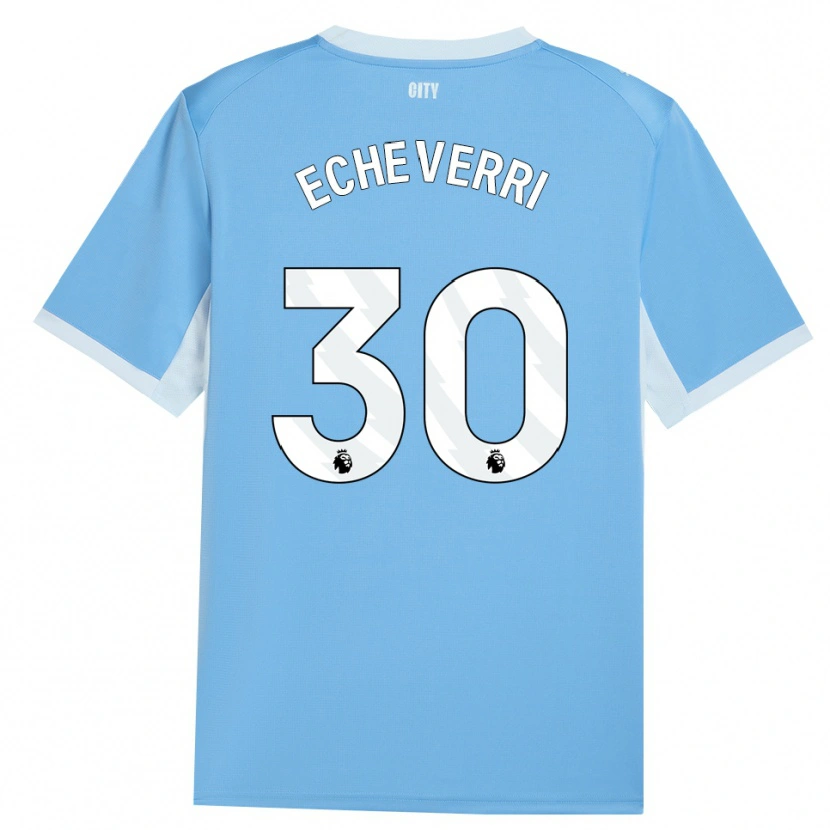 Danxen Mulher Camisola Claudio Echeverri #30 Lightskyblue Branco Principal 2026/27 Camisa