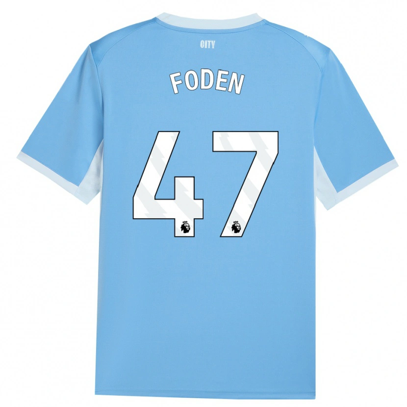 Danxen Mulher Camisola Phil Foden #47 Lightskyblue Branco Principal 2026/27 Camisa