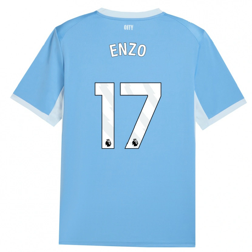 Danxen Mulher Camisola Enzo Fernández #17 Lightskyblue Branco Principal 2026/27 Camisa