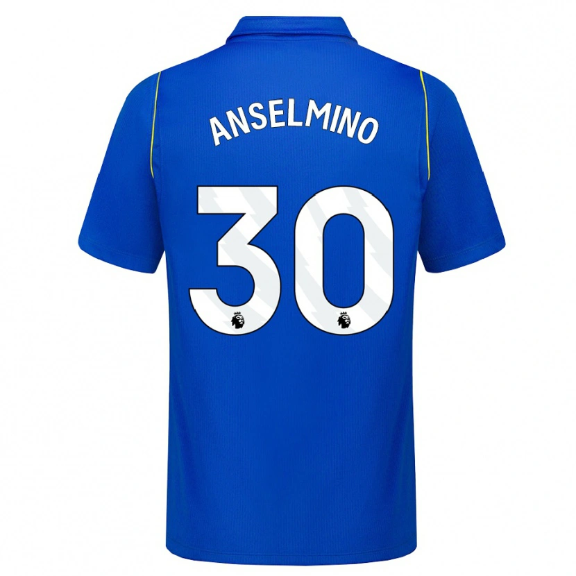 Danxen Mulher Camisola Aarón Anselmino #30 Azul Amarelo Principal 2026/27 Camisa