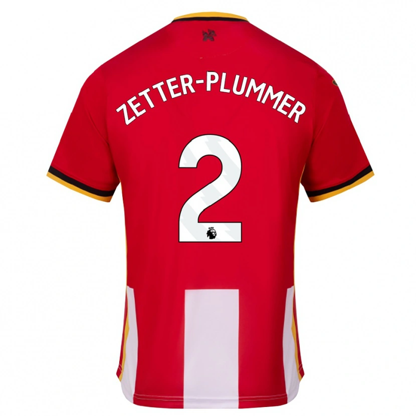 Danxen Mulher Camisola Josh Zetter-Plummer #2 Amarelo Preto Vermelho Principal 2026/27 Camisa